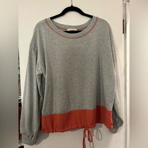 Eesome Gray Sweatshirt with Red Stitching